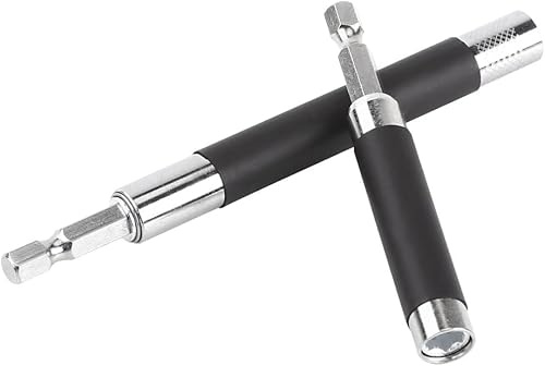 2Pcs Magnetic Screw Drive Guide Drill Bit Holder Extendible Hex Shank Impact Bit Holder for Driver Socket Magnetic 1/4inch Electric Screwdriver Bit Holder Adapter，Power Tool Parts and Accessories