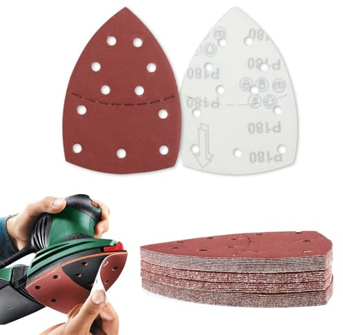 30 Pcs 180 Grits Sanding Pads Mouse Sander Pads Hook and Loop Sandpaper | for Electric Sander Detail Multi Tool Sanding Pads for Mouse Sander Sheets for Bosch Sander Pads