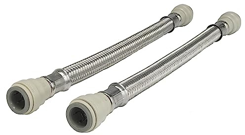 John Guest Speedfit FLX17P 15 mm x 10 mm x 300 mm Length Speedfit x Speedfit Braided Fexi Hose (Bag of 2)
