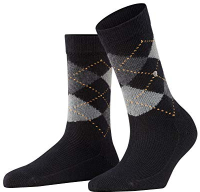 Burlington Women's Whitby Socks Soft Yarn Thick With Flat Seam For Pressure-Free Toe Area Colourful Argyle Pattern ONE-SIZE-FITS-ALL Gift Idea 1 Pair