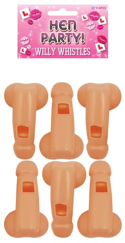 Pack of 6 Hen Party Novelty Willy Whistles Fun Accessories