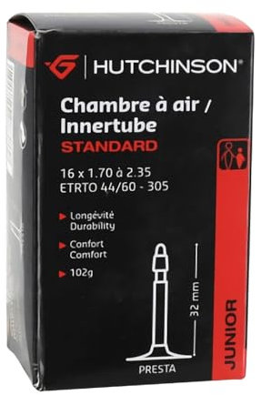 HUTCHINSON - Cámara de Aire - MTB - Estándar - Resistencia y Antipinchazo - Válvula Presta - Espesor 0,9 mm - 32 MM - 16 x 1,70-2,35