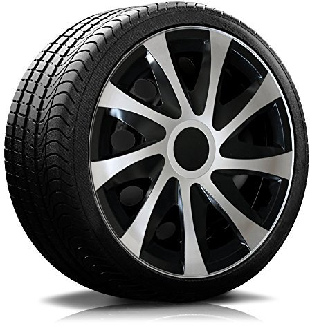 16 16 Zoll Radkappen 04/RK Schwarz-Silber Radblenden (Farbe und Größe wählbar!)