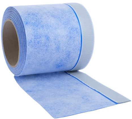 BEHA Wannendichtband inkl. Kapillarschutzstreifen, 2cm selbstklebend, 25m, Wasserfest, Flexibel, Rissüberbrückend, Dampfbremsend, Blau