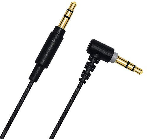 CABLEPELADO Cable de Audio estéreo Jack 3.5 Macho acodado | Conector Jack 90° | Cable Auxiliar Radio Coche, Auriculares, Altavoces, Reproductor MP3, TV, PC, Móvil, iPhone iPod | Negro | 50 cm