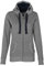 HRM Damen Jas F hoodie, Grau-meliert, 3XL EU