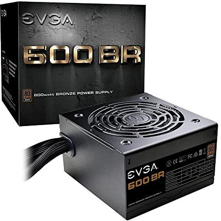 EVGA 100-BR-0600-K1 unidad de - Fuente de alimentación (600 W, 100 - 240 V, 50 - 60 Hz, 10 A, Activo, 130 W)