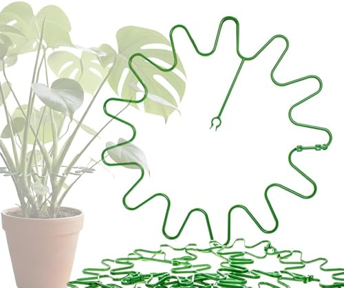 Staudenhalter rund 20 Stück – Verstellbare Pflanzenstütze Ø 21,5 cm | Blumenstütze für Hortensien, Pfingstrosen & Stauden – wetterfest
