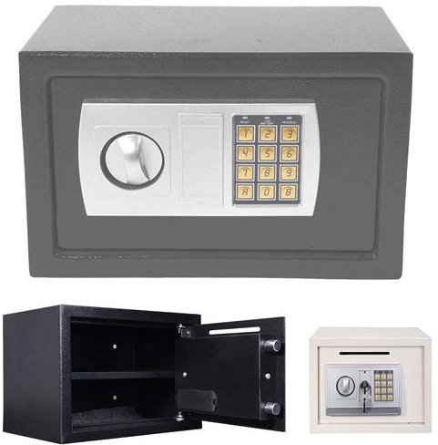 4.6L Safe, Digital Electronic Safe Box For Home Office Security, Steel Construction With Electronic Keypad Lock, Key, For Hotel Business Jewelry Cash Use Storage(Black)