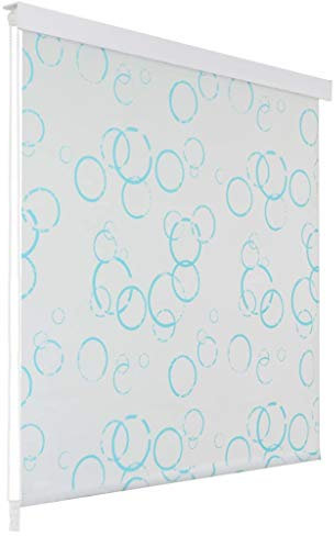 tidyard Duschrollo Wasserfest Duschvorhang Schnelltrocknend Badewannenvorhang Eva mit Aluminiumteilen Badvorhang für Bedezimmer - 100 x 240 cm Blasenmuster