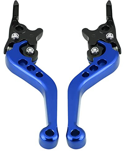 Fydun Motorrad Bremshebel 1 Paar Kupplungshebel CNC Aluminium Doppel Scheibenbremse Hebel Kupplungsbremshebel für Motorrad Roller Modifikation (Blau)