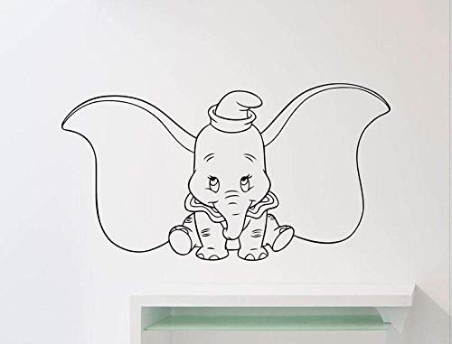 Dumbo Elephant Wandtattoo Cartoons Tier Vinyl Wandaufkleber Kinderzimmer Home Interior Art Decor Abnehmbares Wandbild-78X42Cm