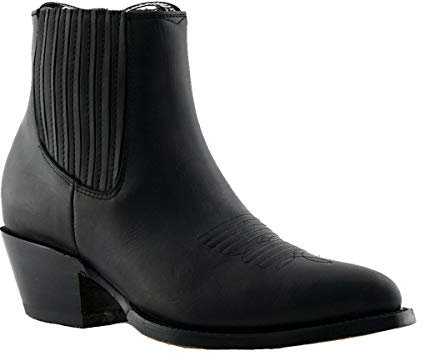 Grinders Maverick Stivaletti Unisex di Pelle Nera Stile da Ballo Cowboy Occidentale 9