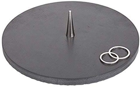 FRITZ COX Kerzenständer mit Ringen Marry | Kerzenteller zur Hochzeit | passend zur Hochzeitskerze (Schiefer-Steinoptik, 14cm)