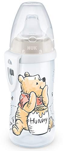 NUK Active Cup Drinking Cup | 12+ Months | Leak-Proof Drinking Spout | Clip & Protective Cap | BPA | 300 ml | Disney Winnie The Pooh | White