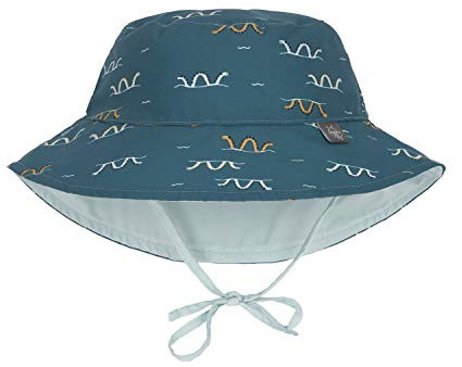 LÄSSIG Baby Kinder Sonnenhut Strandhut Sommerhut Sonnenschutz Kinderhut Babymütze wendbar atmungsaktiv UV-Schutz 80/Sun Protection Bucket Hat, Sea Snake, 3-6 Monate