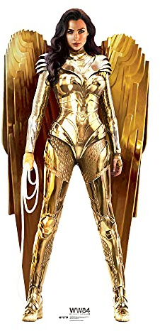 SC1672 Wonder Woman 1984 Gold Armour l Gal Gadot l Lifesize Cardboard Cutout With Free Mini Standee l Perfect for Fans, Collectors, Parties