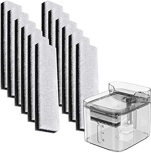 Pet Water Fountain Filters Compatible with WF020 Cat Fountain, Activated Carbon Filter for Water Fountain for Dogs and Cats Poweka (12 Pieces)