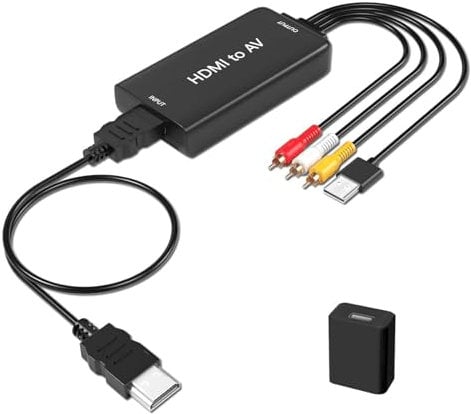 AMANKA HDMI auf RCA AV Adapter mit HDMI Kabel,HDMI Konverter 1080P Composite Video Audio HDMI zu Cinch Wandler Unterstützung PAL/NTSC für TV DVD PS2 PS3 Wii VHS BlueRay usw