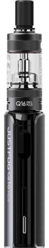 JUSTFOG Sigaretta elettronica Q16 PRO PLUS batteria ricaricabile 1500mAh resistenza inclusa 1,6 Ω per svapo guancia, senza nicotina, serbatoio maggiorato 3ml, ricarica USB-C, edizione 2025 [NERO]