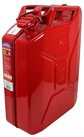 Faithfull FAIAUJERR20R 20 Litre Metal Jerry Can UN App, GS TUV Certified - Red