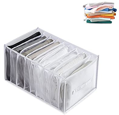 CQQNIU Weißer 9-Fach-Schubladenfach-Organizer mit Trennwänden, faltbarer Kleiderschrank, Organizer für Dessous, Babykleidung, T-Shirt, Jeans (1 Packung)