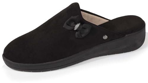 Isotoner Chaussons pantoufles Mules femme petit talon de 4,5 cm, 40 EU, noir