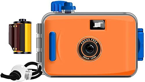 Disposable Camera Single Use Film Camera/Reusable 35mm Film Camera,One time Imaging,5m Waterproof,Retro Style Film Camera Multipack(Size:35mmFlim,Color:Orange)