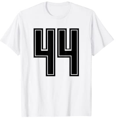 Nummer 44 Black Sports Team Varsity Nummer 44 T-Shirt