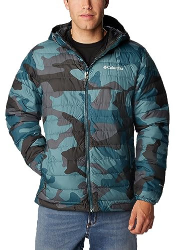 Columbia Powder Lite Hooded Jacket, Doudoune À Capuche Homme, Metal Mod Camo Print, Taille XXL