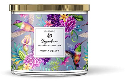 Woodbridge Duftkerze im Glas mit Deckel | Exotic Fruits | Duftkerze Fruchtig | Kerzen 3 Docht | Kerzen lange Brenndauer (40h) | Geschenk für Frauen