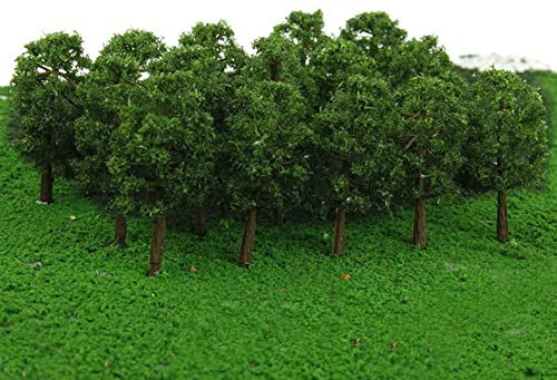 Lot de 40 arbres maquettes d'arbres ferroviaires d'architecture paysage de diorama pour paysages à faire soi-même, vert naturel