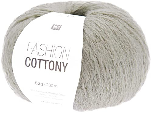 Rico Design Wolle Fashion Cottony | Sommerwolle zum Häkeln und Stricken | weiches leichtes Baumwollmischgarn mit 85% Baumwolle (09 grau)