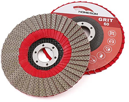 HOMESOM 5 Pollice 1pc 60 Grinding Wheels Flap Levigatura Disco Abrasivo per Smerigliatrice Angolare Diamante Levigatura Pad