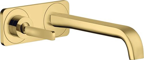 hansgrohe AXOR Citterio E Einhebel-Waschtischmischer Unterputz mit Platte für Wandmontage, 36114990, Farbe: Polished Gold Optic