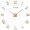 3D DIY Groß Wanduhr Modern,100-120cm Stumm Spiegel Aufkleber Römische Ziffern Ohne Tickgeräusche Uhr aus Acryl Wanddekoration für Zuhause Büro Wohnzimmer Schlafzimmer Küche Büro und Hotel,Gold