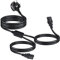 Dual IEC C13 Splitter Extension Cable, 2.5M UK Plug to 2 x C13 IEC Dual Kettle Lead Splitter Cable, Double Mains Socket charge for Monitor, Kettle, PC, Computer Mains Power Supply, Black