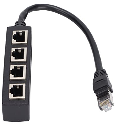 Ejoyous Ethernet Splitter Kabel RJ45,1 Stecker Auf 4 Buchse Router Ethernet Splitter LAN Ethernet Cable LAN Ethernet Buchse Stecker Adapter Netzwerk Verteiler, für Cat5 Cat5e Cat6 Cat7