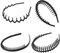4 Stück Haarband Damen Elastisches Haarreifen Männer, Zickzack Haarreif, Matt Rutschfest Schwarz Haarreifen, Mehrere Stile, Haarreif Damen für Sport, Fitness, Tägliches Make-up