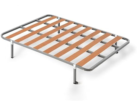 HOGAR24 ES | Sommier Basic | Lattes en Bois de Chopo | Structure en Tube d'acier 30 x 30 mm | Comprend Un Ensemble de Pieds de 32 cm avec Pince | Dimensions : 140 x 190 cm