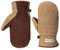Harssidanzar Herren Winter Fäustlinge Outdoor Handschuhe Wildleder Fleece Thinsulate Winter Fäustlinge Lederhandschuhe SM040EU,Kamel/Dunkelbraun,Größe XL