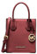 Michael Kors Mercer Umhängetasche aus genarbtem Leder, extra klein, Rot (Dark Cherry), Extra Small