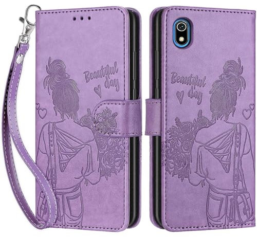 SIENIANLINE Coque pour Xiaomi Redmi 7A, Etui Protection Housse Premium en Cuir de Portefeuille en Cuir Fermeture Magnétique Flip Case pour Xiaomi Redmi 7A Coque (Violet)
