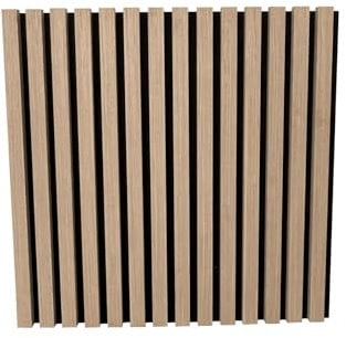 Akustikpaneele Holz in Eiche Weiß - 3x quadratrische Wandpaneele 58x58x2,1 cm - Echtholzfurnier mit Filz - Holzpaneele Wandverkleidung zum Kleben oder Schrauben - einfache Montage