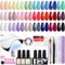 Phoenixy U V Nagellack Set 27 Stk. Gel Nagellack U V mit LED Lampe Gelnägel Set Gelnägel Starterset mit Nagelwerkzeuge und Zubehör Geschenk Für Frauen