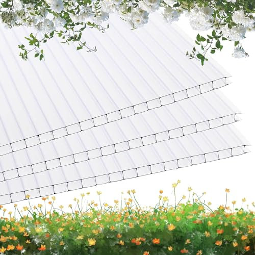 BRITSHIELD® Polycarbonate Roofing & Greenhouse Sheets Clear 4mm (W:61cmxL:122cm) (ONLY UK Mainland ) (6)