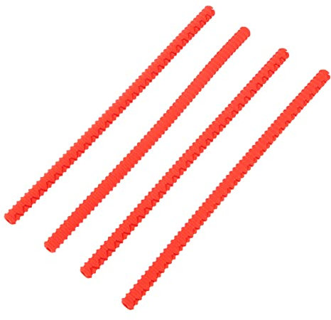 4PCS Microwave Oven Silicone Heat Insulation Sleeve Silicone Heat Insulation Strip Silicone Oven Anti Scalding Rack Oven Accessories for Kitchen Restaurant (Red)