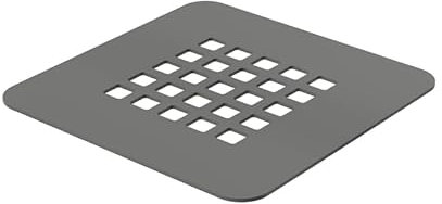ERCOS Rejilla Cubretapón para Plato de Ducha Stone, Acero Inoxidable, Fácil de Limpiar, 125x125 mm, Color Grafito Opaco