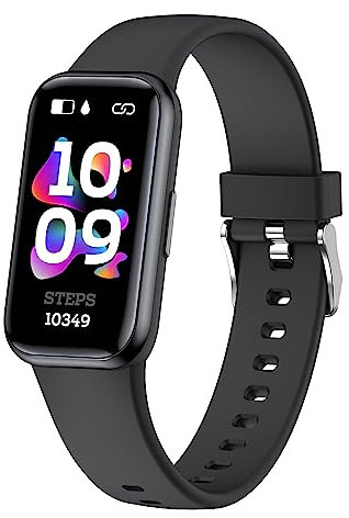 Fitnessuhr Damen Herren Schmal Blutdruckmessung Schlaftracker Gesundheitsuhr Uhr mit Schrittzähler Damen Smartwatch Android IOS Fitness Tracker ohne App und Handy Pulsuhr Laufuhr Sport Fitnessarmband