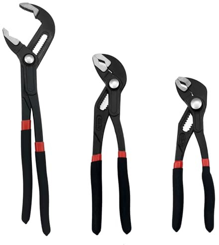 3PCS Groove Joint Pliers Set 7Inch 10Inch 12Inch, Fast Adjustable Channel Locks Plier Set Quick Release Water Pump Pliers Set V-Jaw Tongue for Gripping, Repair, Nuts, Bolts, Pipe